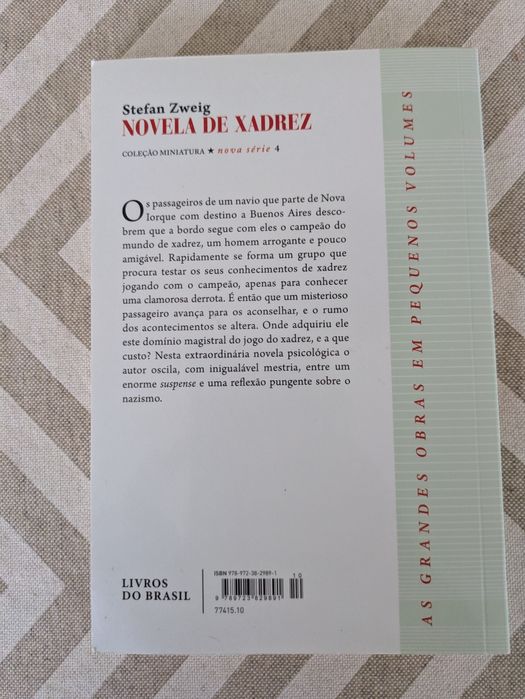 Livro "Novela de Xadrez" de Stefan Zweig - Coleção Miniatura