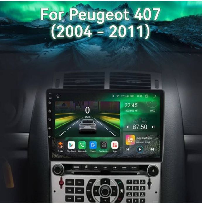 Штатна магнітола Android 9"  4/64Gb Peugeot 407 2004-2011 GPS CarPlay Android Auto