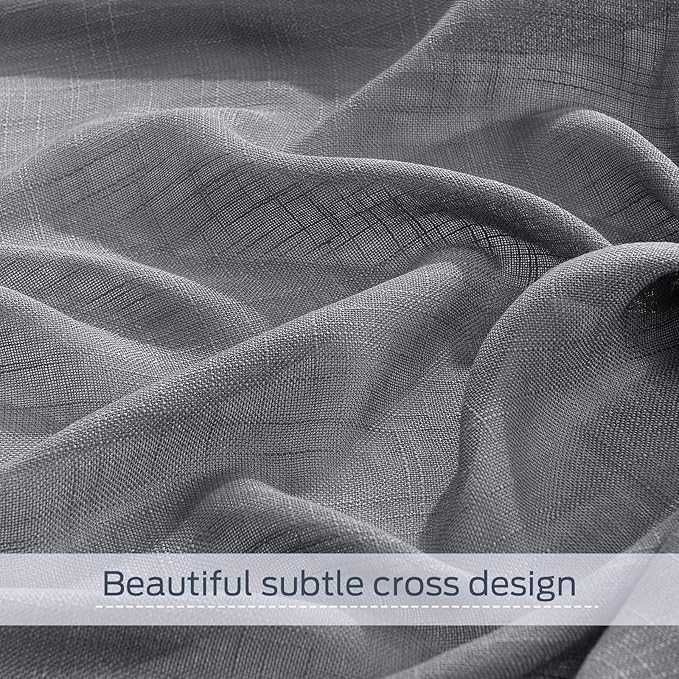 Zasłony z lnianą strukturą na taśmie 140x220 cm 2 szt ciemnoszare