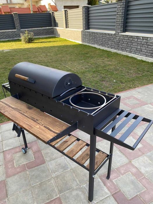 ПЕРЕСУВНИЙ!Мангал з кришкою для барбекю на колесах метал 5 мм