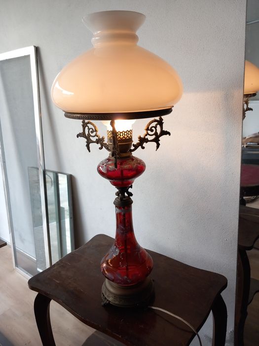 Candeeiro mesa opalino