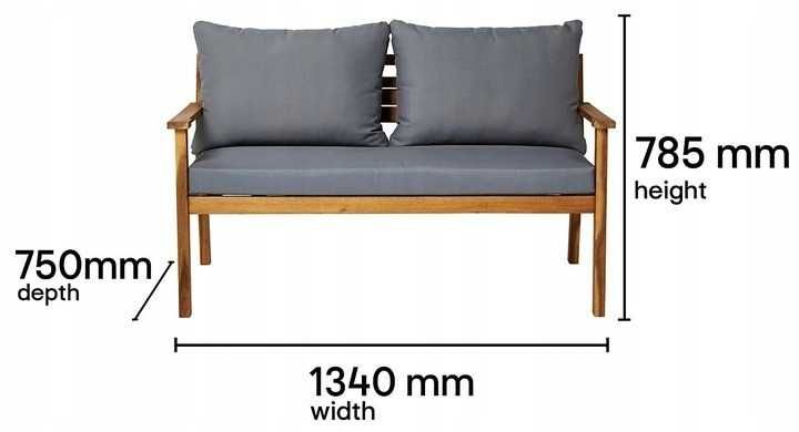 Nowy zestaw ogrodowy "Akacja" sofa, dwa fotele stolik.