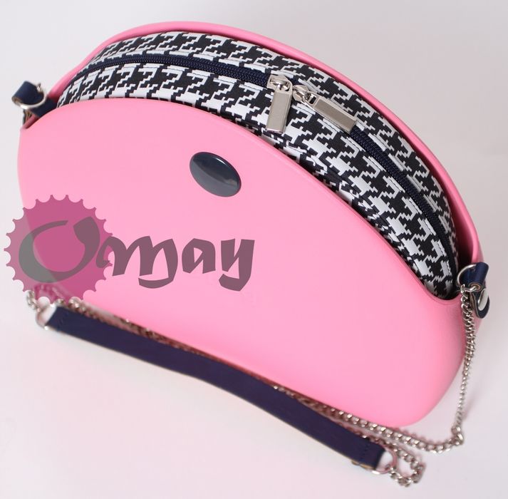 Elegancki organizer OBAG MOON LIGHT pepitka granat biały wkład OMAY