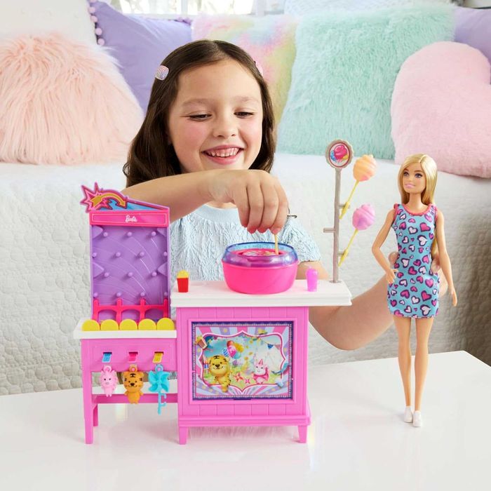 Набор с Барби Развлекательный автомат Сладкая вата Barbie Malibu