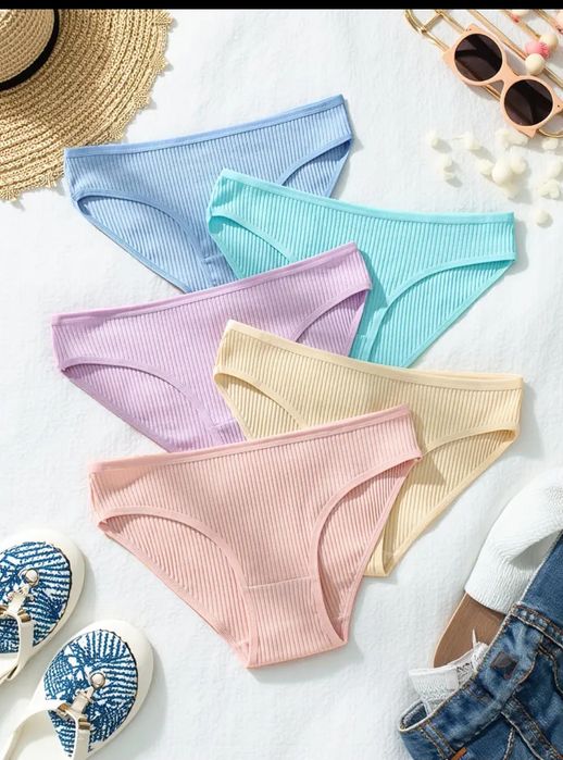 Жіночі бабовняні трусікі р.М у рубчик