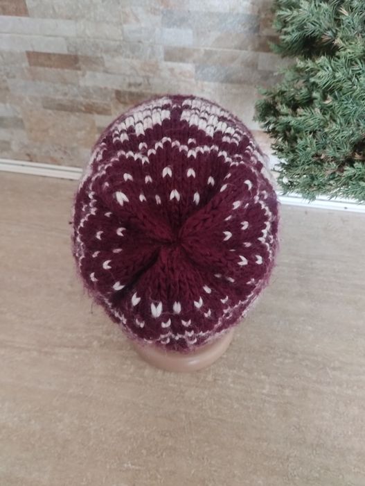 Ski шапка унисекс, орнамент стиль скандинавский узор fair isle фэр-айл