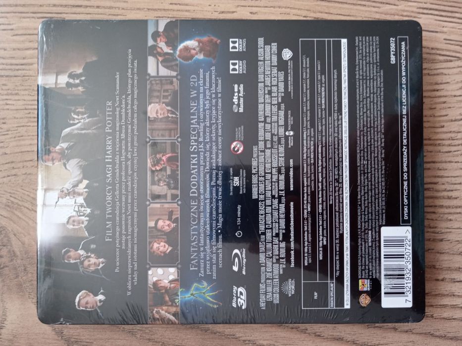 Fantastyczne zwierzęta zbrodnie Grindelwalda Steelbook bluray 2D 3D