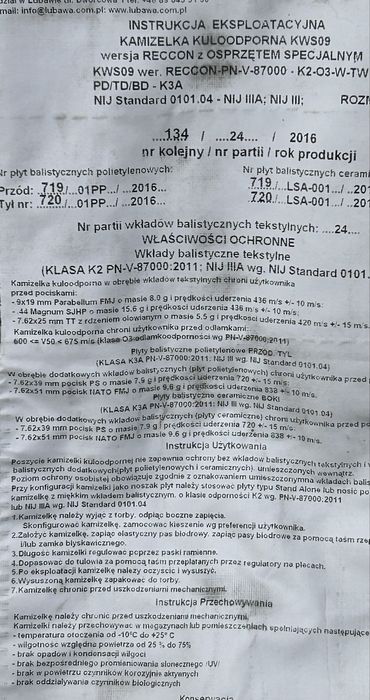 Kamizelka kuloodporna reccon lubawa