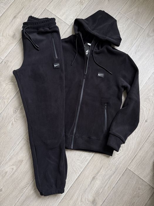 Теплий спортивний костюм nike чорний полар фліс зима S M L XL XXL