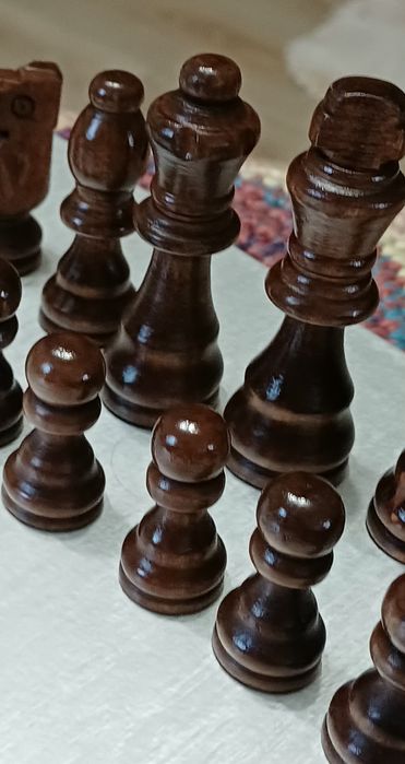 Деревяні фігурки шахи 16 шт