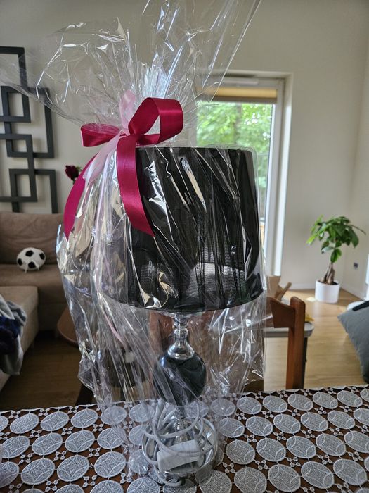 Lampa stojąca czarna do salonu sypialni glamour