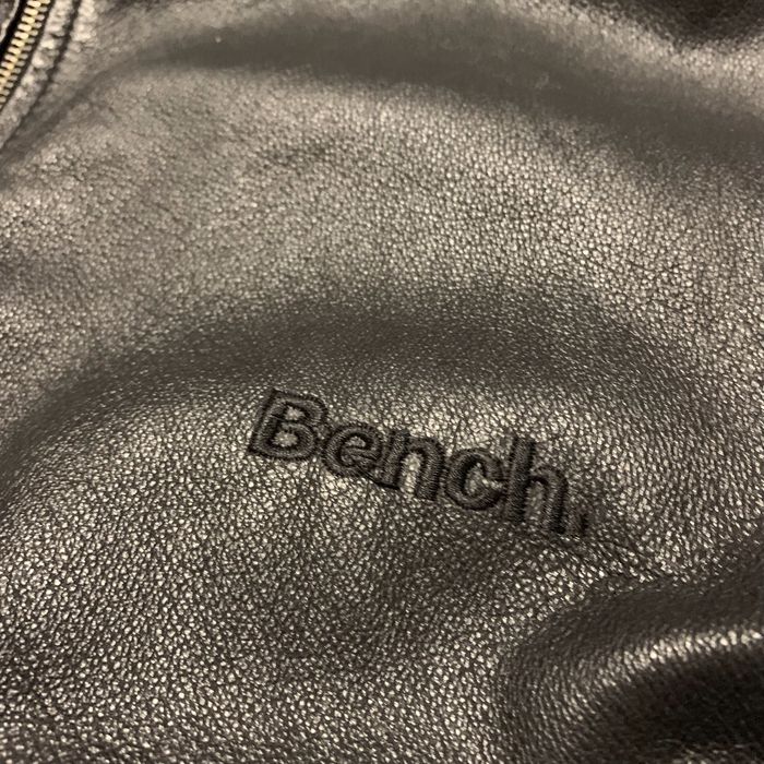 Кожаная куртка Bench Manchester Black Casual Signature Pilot Bomber Alpha Aviator