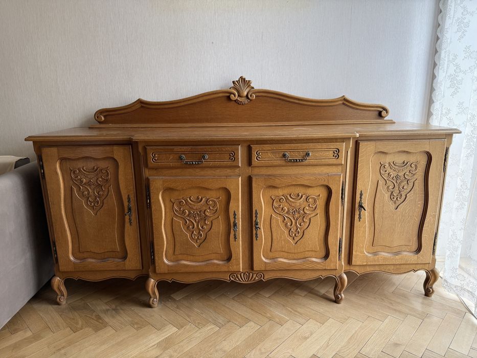 Komoda w stylu ludwikowskim drewniana dębowa vintage