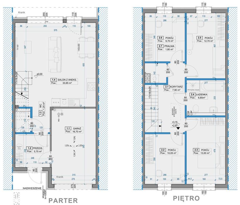 Segment środkowy 119m² + ogródek 76m²