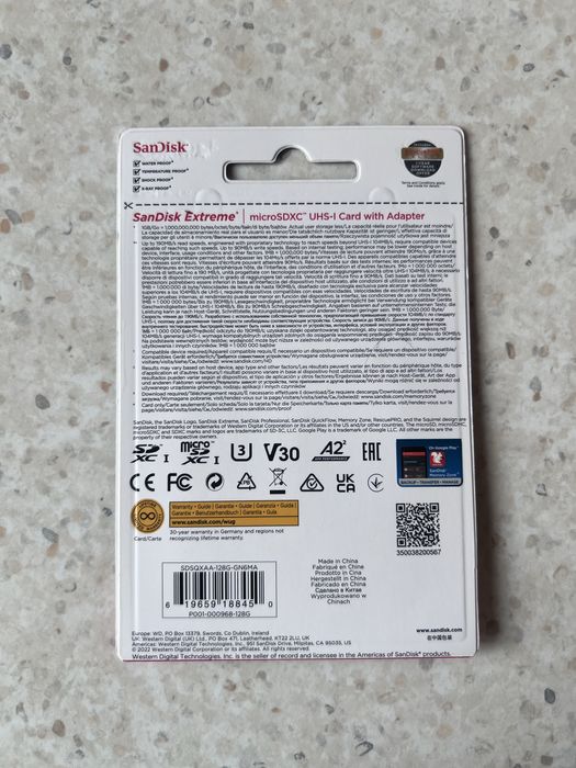Карта памʼяті Sandisk Extreme Pro 128 Gb microSDXC 190MB/s UHS-1