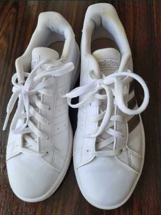 Adidas grand court base różowe białe sneakersy trampki