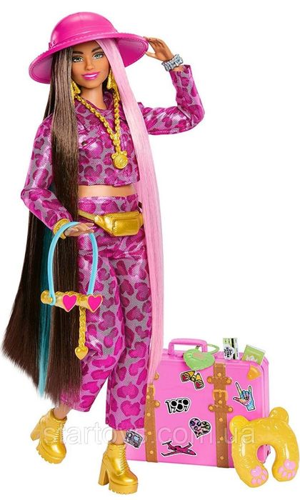 Лялька  барбі  екстра флай  сафарі Подорож з валізою Barbie Doll with Safari Fashion HPT48