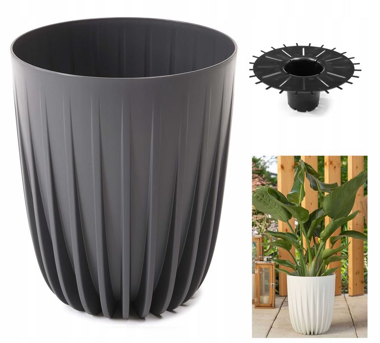 Donica osłonka MIRA 14,5 cm mała antracyt