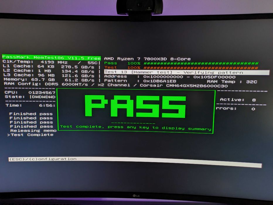 RAM DDR5 64Gb (2x32GB) 6000MHz CL30 Corsair Vengeance Branca RGB