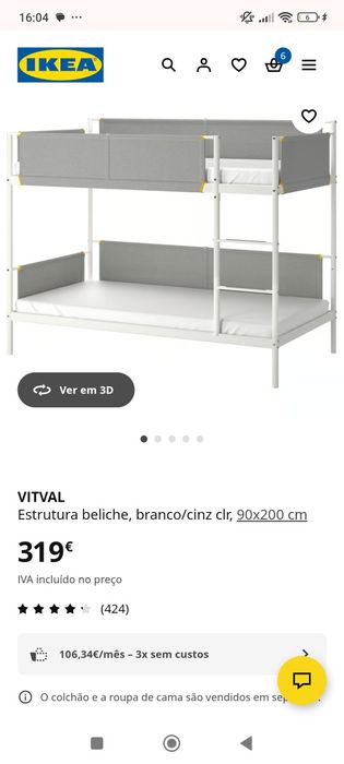 Belixe IKEA sem colchão