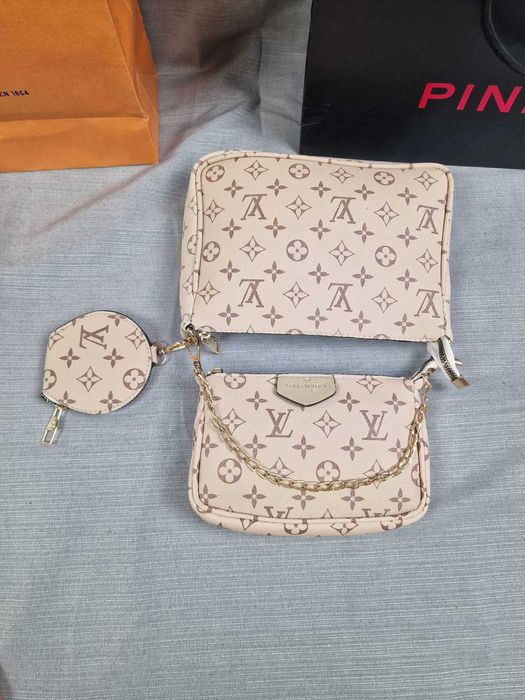 Torebka damska 3w1 Louis Vuitton beżowa torebki damskie LV hit
