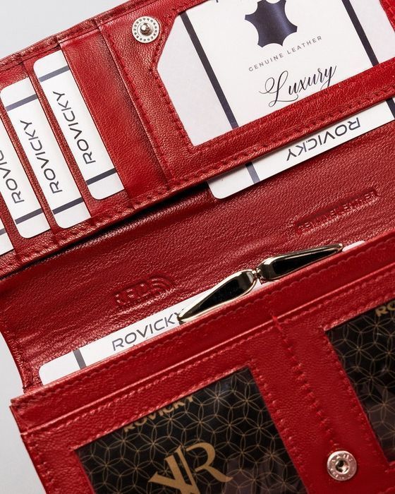 duży skórzany portfel z systemem rfid protect - rovicky