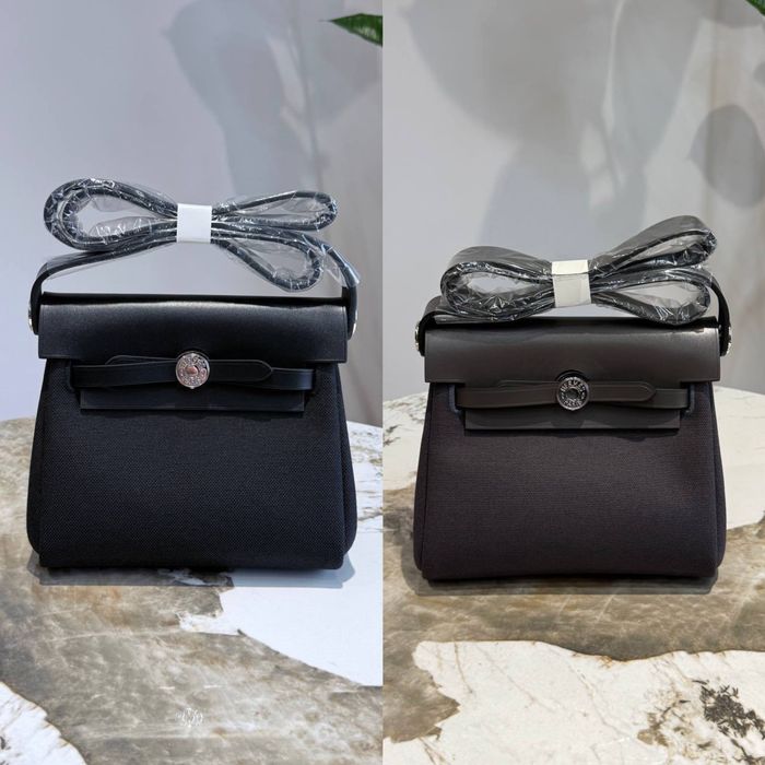 Сумка Hermes Herbag Mini чорна, графітова люкс