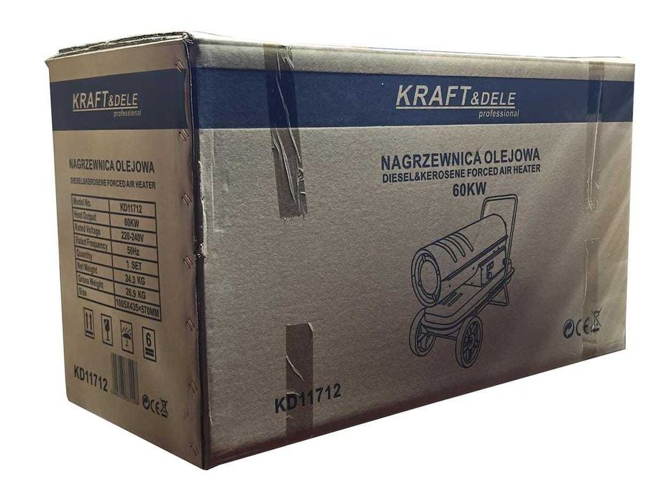 Nagrzewnica olejowa spalinowa 60kw z termostatem regulacja LCD