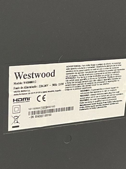 Televisão Westwood 41 polegadas