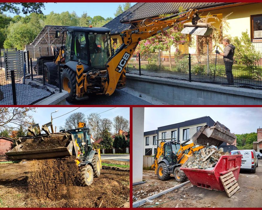 Mini Ładowarka Koparka Traktor | Prace ziemne Ogrody Projekty Drenaże