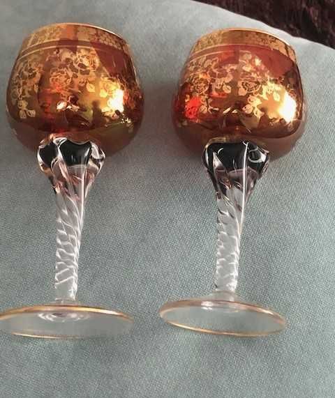 Lindíssimo e requintado conjunto 6 copos pintados à mão