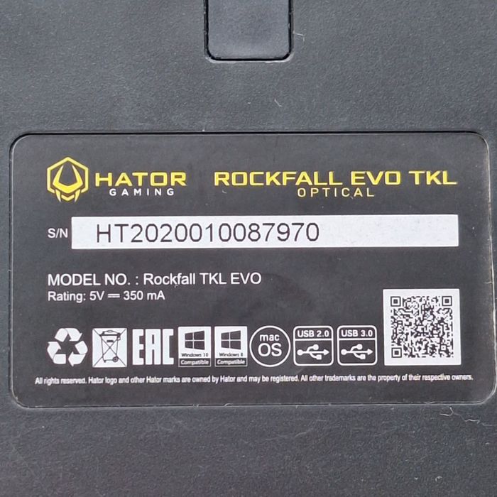 Hator Rockfall Evo TKL Black