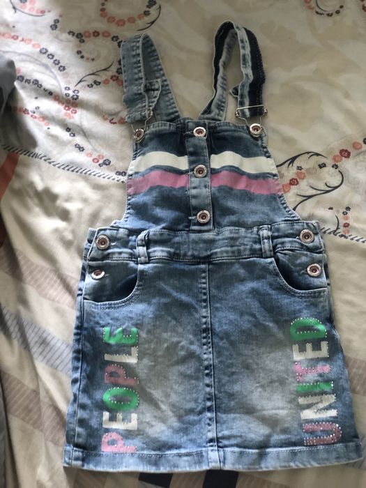 Комбінезон для дівчинки, джинсова спідниця
