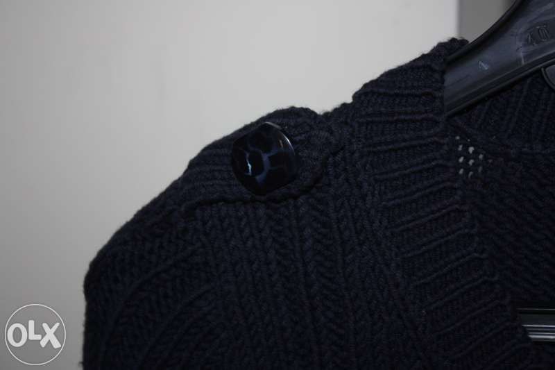 Casaco algodão e acrílico azul marinho ZARA tamanho S