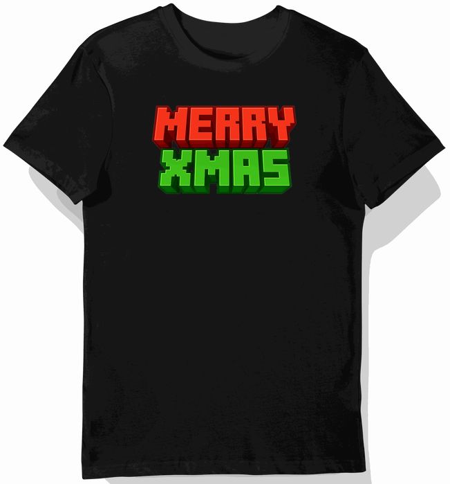 Koszulka dziecięca czarna Blokowa minecraft prezent święta 152