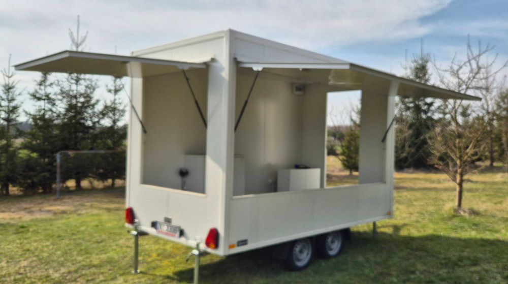 Przyczepa gastronomiczna kebab, lody, otwierana, dwuosiowa