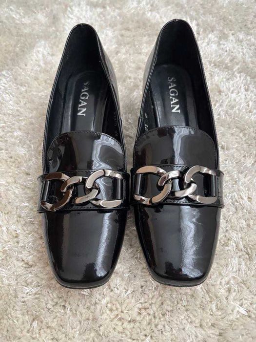 Półbuty Sagan r. 38 buty damskie czarne na obcasie