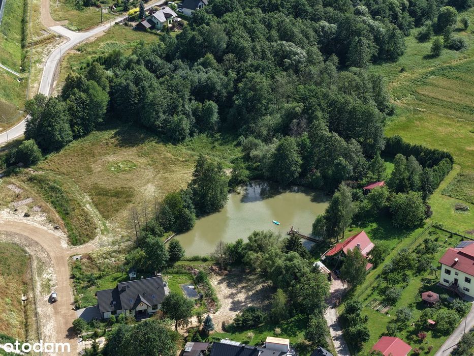 Duża działka Budowlana 39a , rzeczka , las , staw , media , Bielsko B