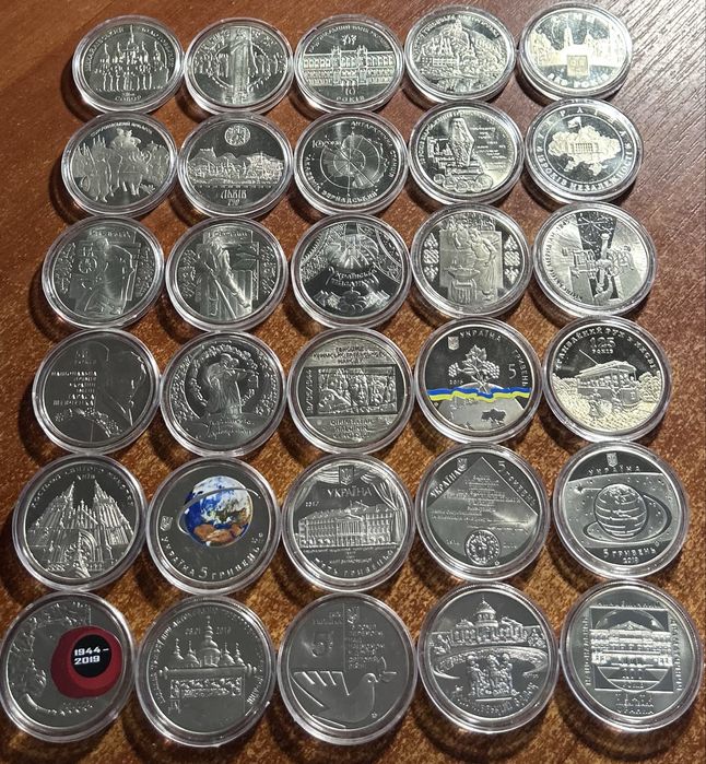 Юбилейные монеты Украины 5 грн с 1998 года по 2020 год.