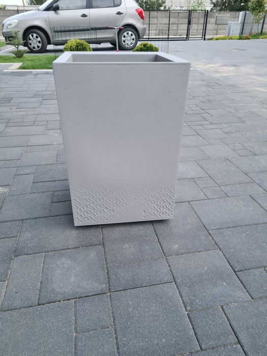 Doniczka, Kwietnik Eco Recycled wysoki Lamela z serii Karo