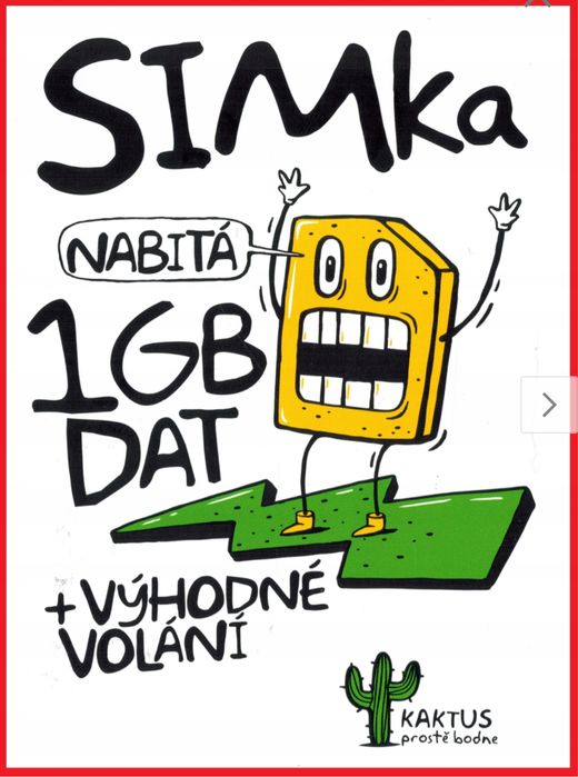 20x Czeska karta SIM Kaktus 100 czk