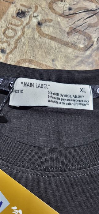 Off white czarna koszulka męska t-shirt bawełna premium XL