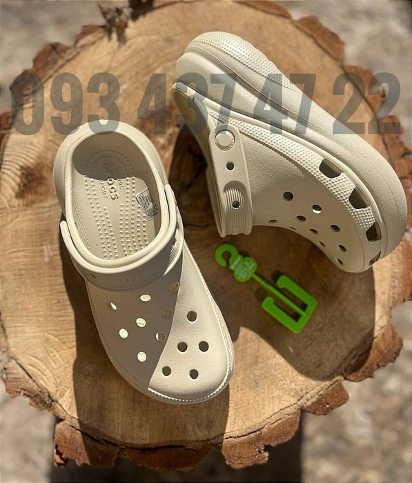 Жіночі крокси на Платформі  Crocs Classic Crush Bone Crocs Clog