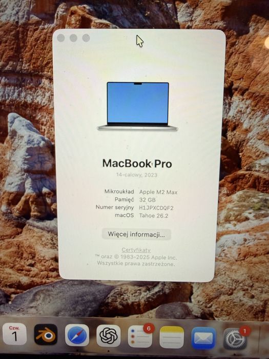 Macbook m2 Pro Max 14 cali,  1 tb 32gb ram 2023