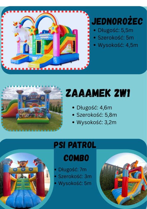Dmuchańce Pelplin zjeżdzalnia dmuchana