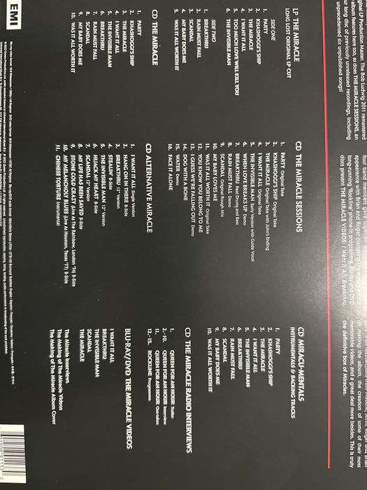 Queen - The Miracle 2022 Box Lp + 5CD + Blu-ray + DVD EMI Vinyl