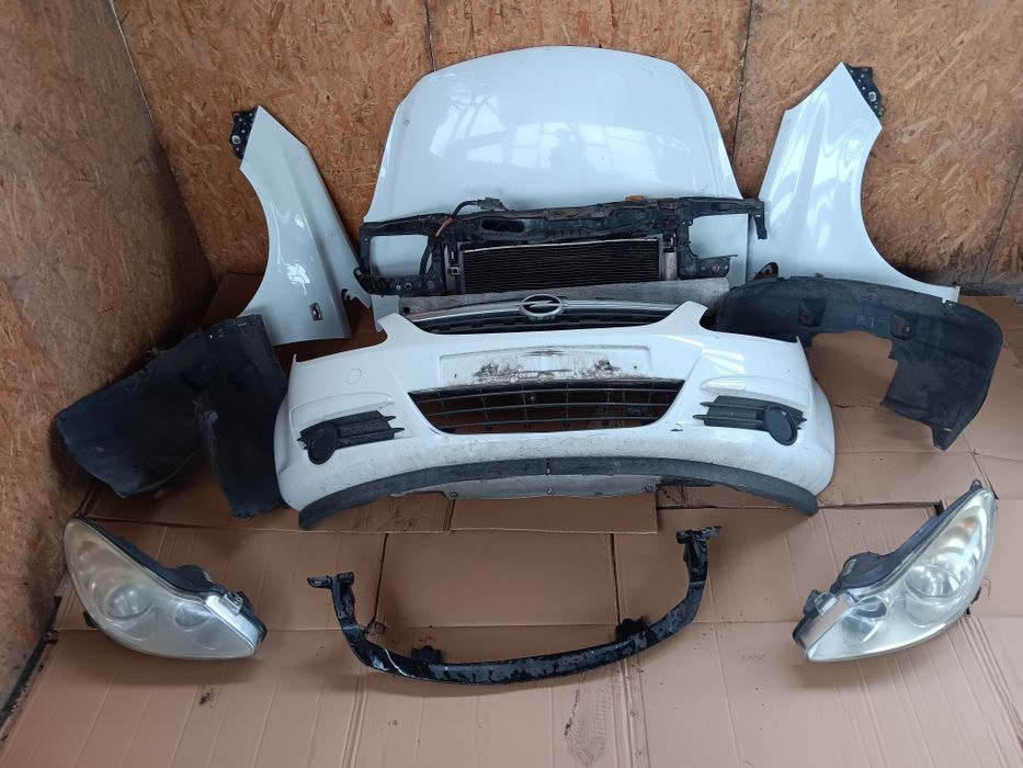 Opel corsa D maska zderzak błotnik lampa nadkole pas przedni wzmocnienie czołowe chłodnice wentylator chłodnica cieczy klimatyzacji 1.3 cdti KPL