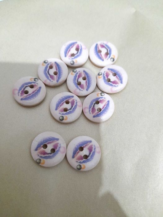 Conjunto de 10 botões de madeira 1.5cm material de costura