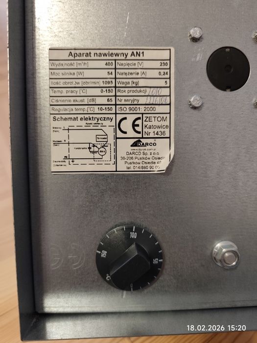 Aparat nawiewny AN1 - Bypass BAN1 - Dystrybucja gorącego powietrza DGP