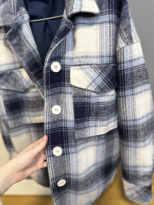 Сорочка-куртка reserved S синьо-біла